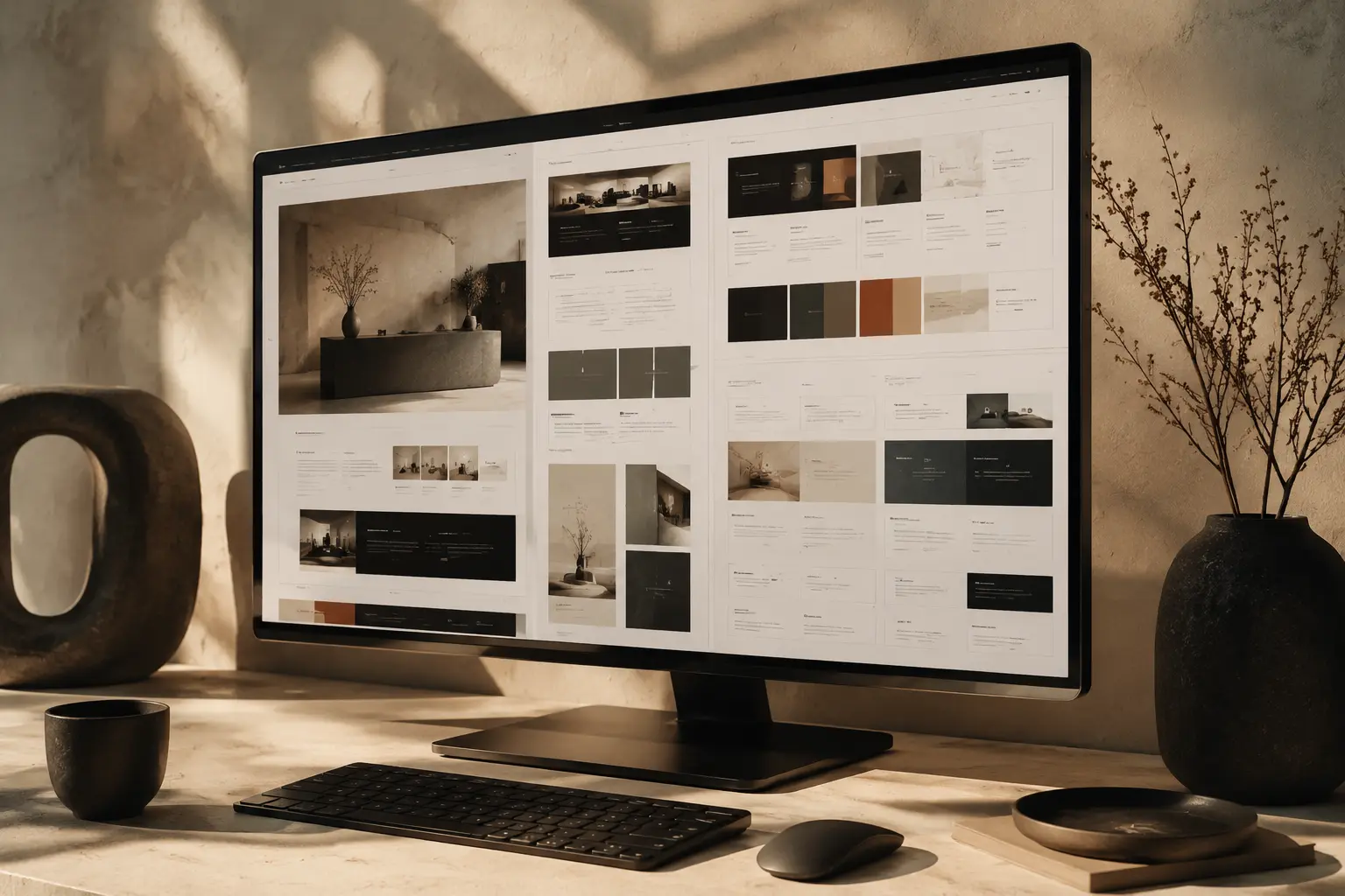 A bespoke website design system taking shape in The Med Forge studio